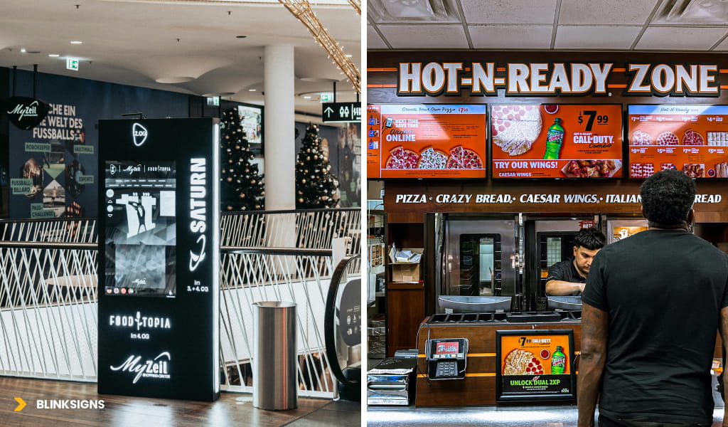 Digital Screens in retail and restaurants