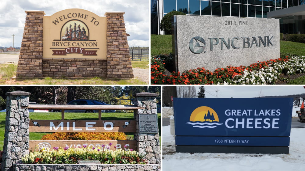 Monument Sign Cost: Materials, Size, and Installation Breakdown 4 Brick, masonry, HDU and Aluminum monument signs