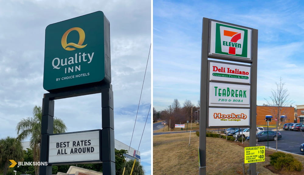 Single tenant and Multi-tenant pylon sign