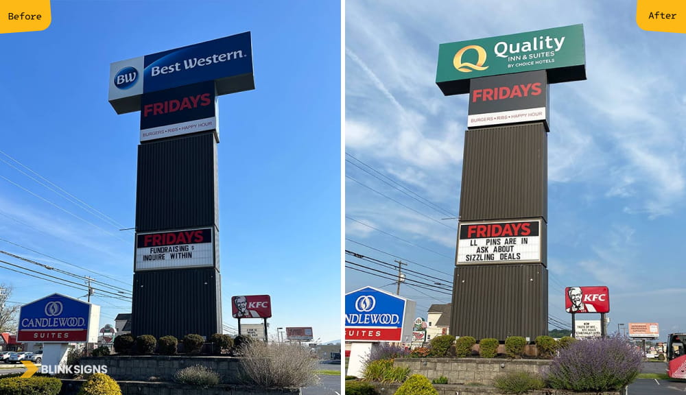 Pylon sign Face replacement