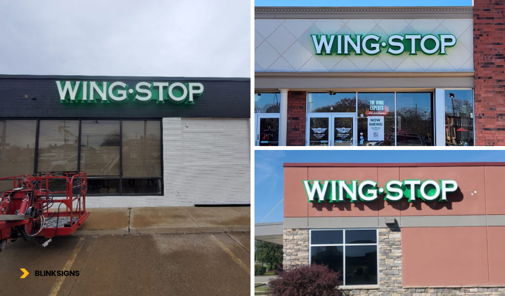 Multi-location Signage Installation for Wingstop by BlinkSigns