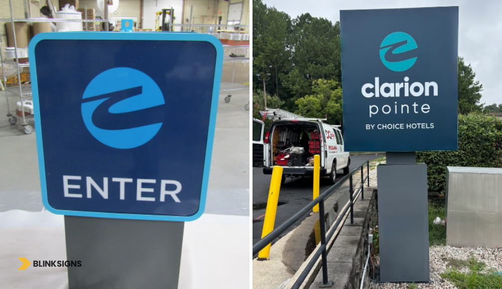 Sign fabrication and sign installation for Clarion pointe by BlinkSigns