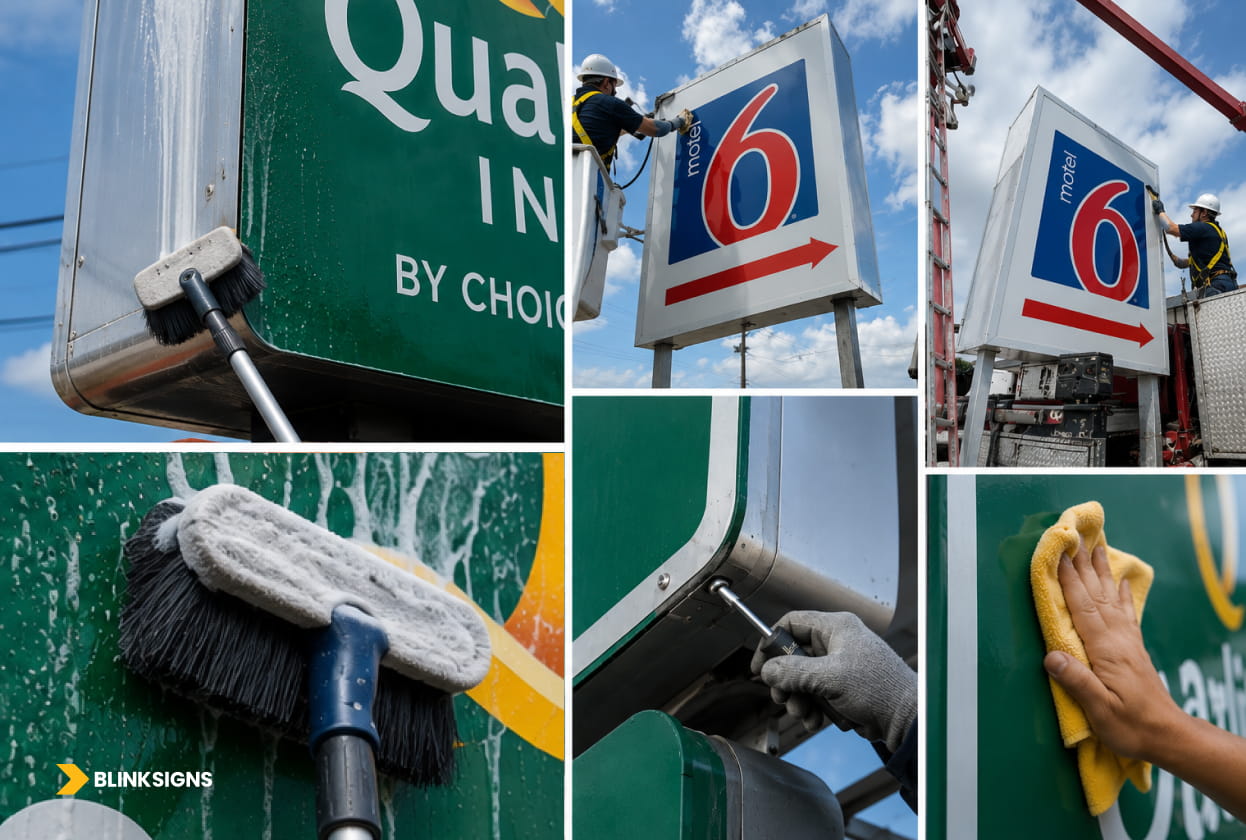 sign cleaning and preventive maintenance by blinksigns