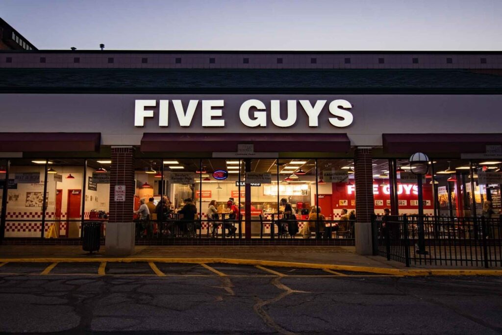 Five guys sign