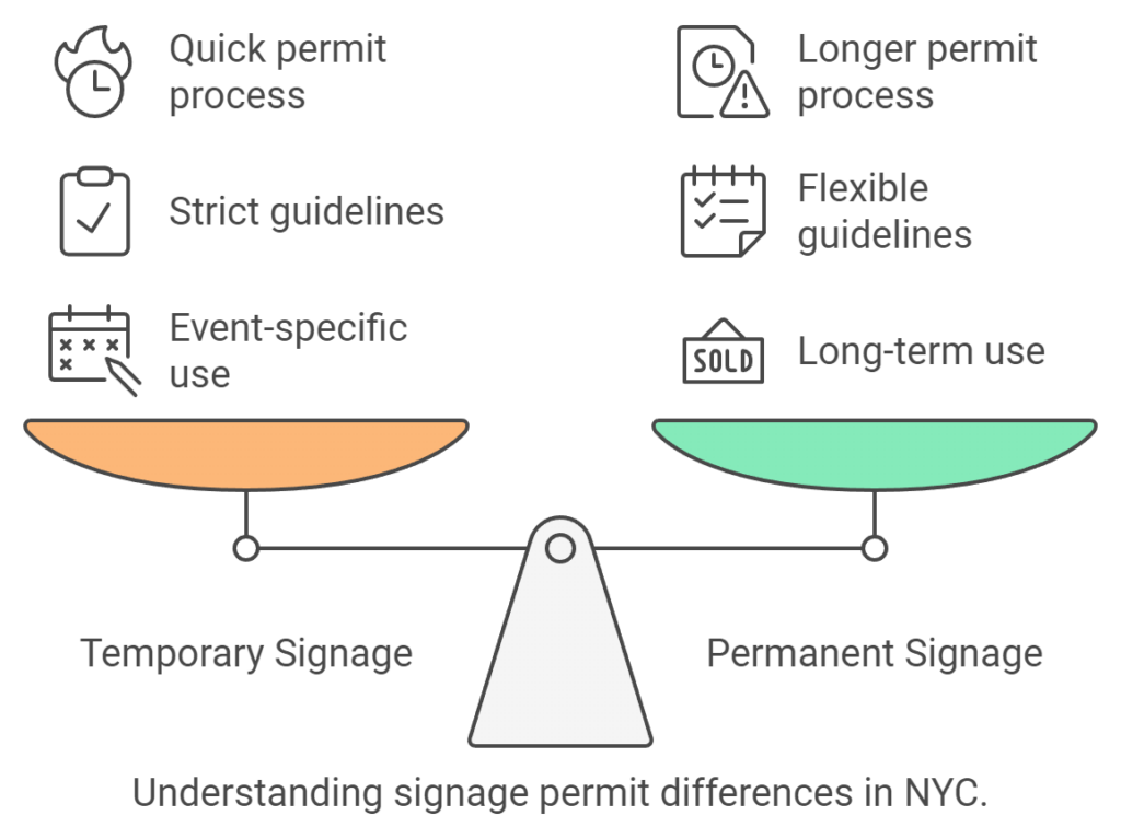 Understanding signage permit difference in NYC