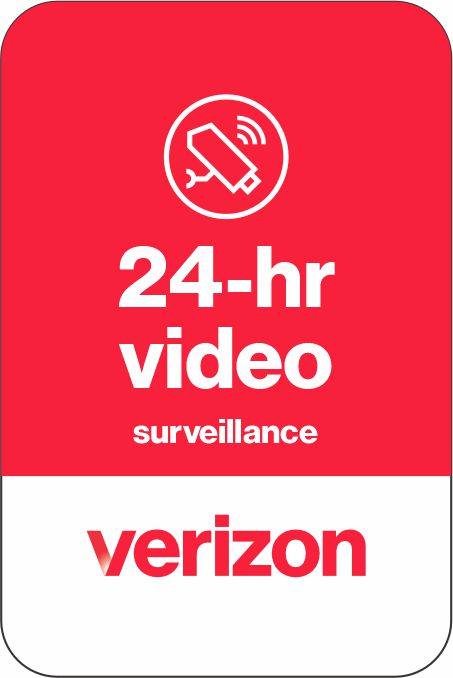 24-hours Video Surveillance Verizon Parking Sign