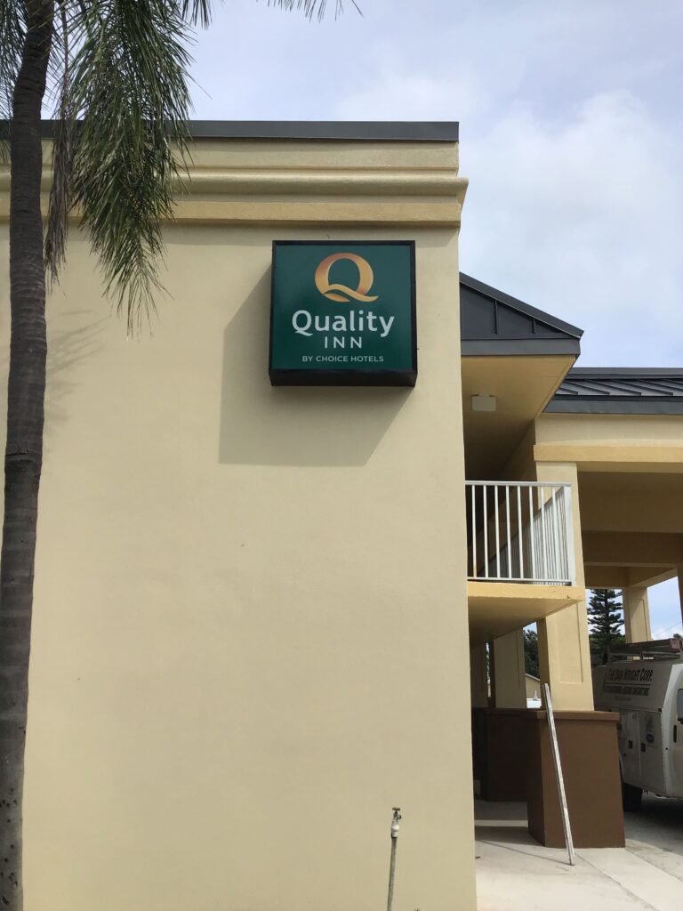 Cabinet Sign Quality Inn hotels by Blinksigns