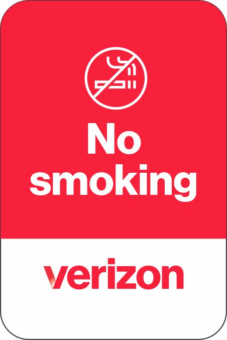 No Smoking Verizon Parking Sign