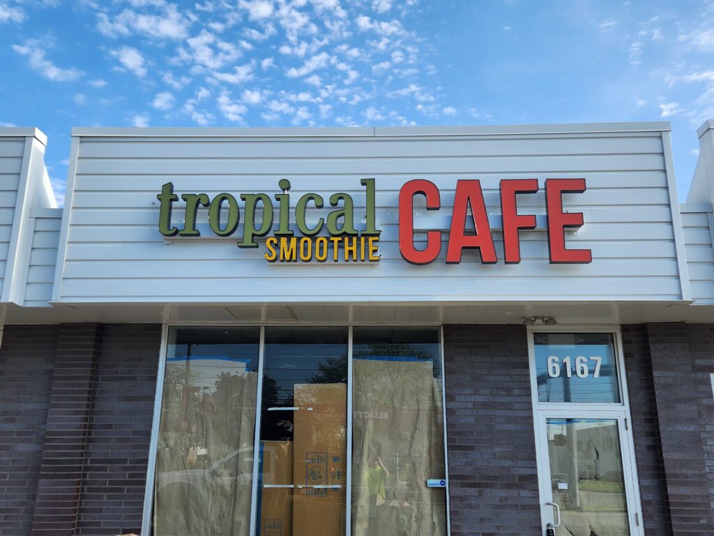 Tropical Smoothie Cafe Exterior Signage