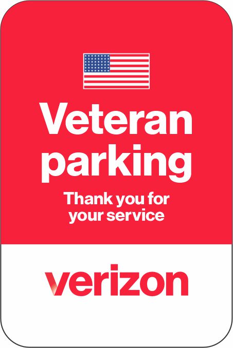 Verizon Veteran parking Sign