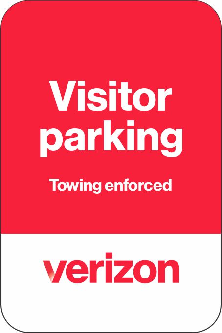 Visitor parking Towing enforced - Verizon Parking Sign