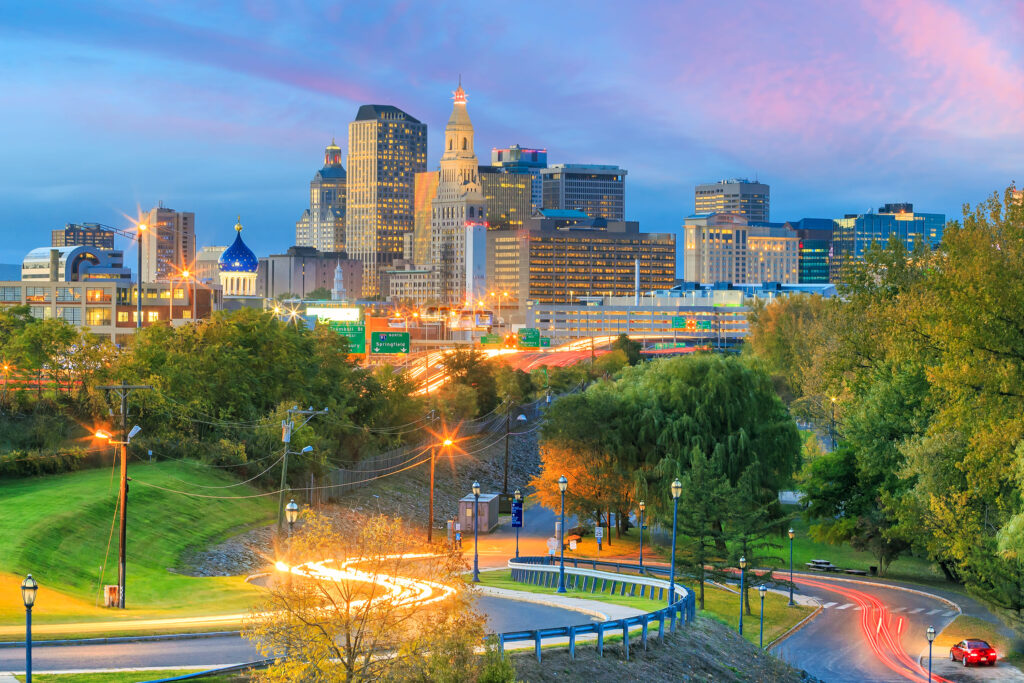 skyline-downtown-hartford-connecticut-from-charter-oak-landing-sunset