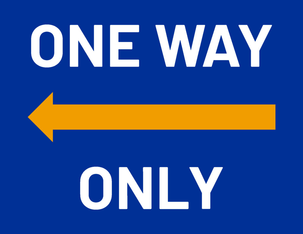 One way Left arrow - AP - 8.5x11