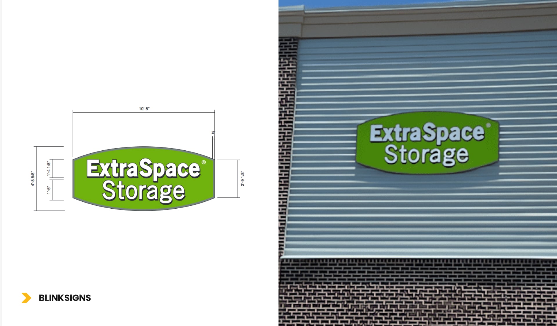 Extra Space Storage_Non-Illuminated Aluminum Pan Signs by BlinkSigns