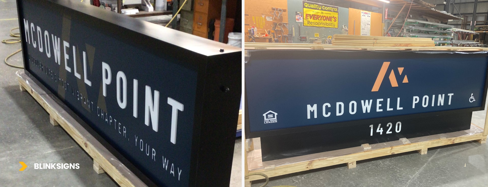 Custom Engineering and Sustainability for McDowell Point by BlinkSigns with TWG Construction