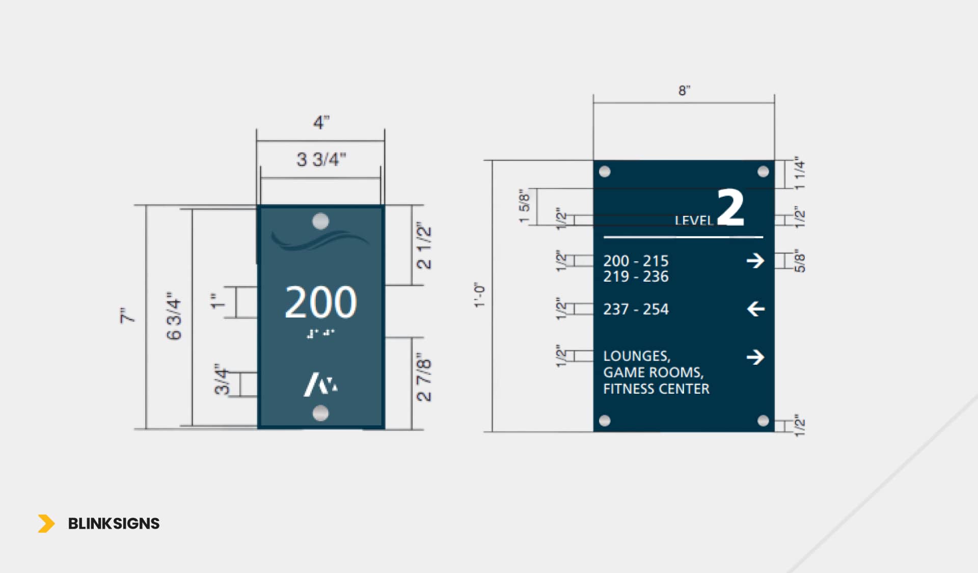 Interior and Wayfinding Signage for McDowell Point by BlinkSigns with TWG Construction