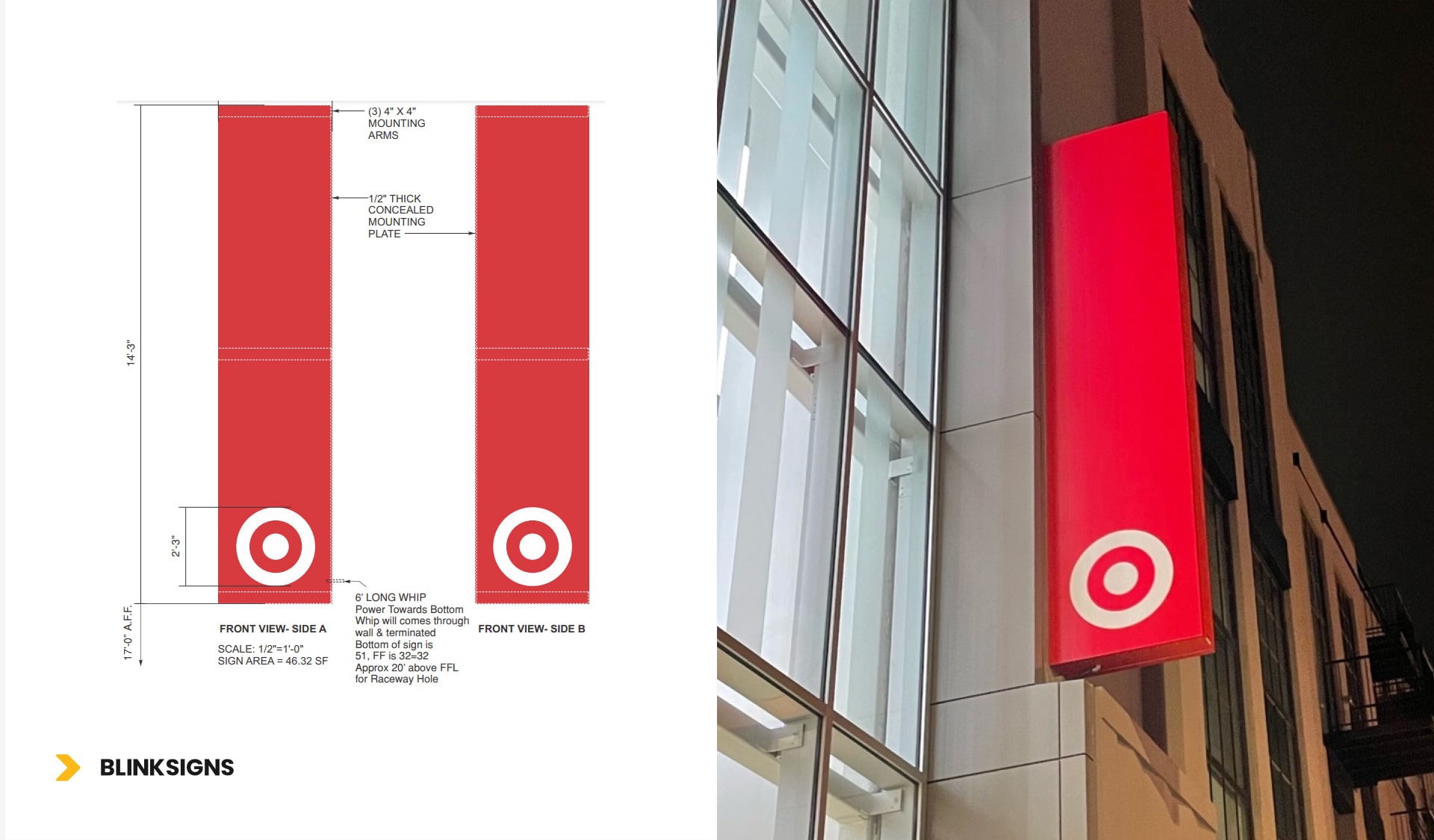 Target Corporation Blade Signs with Push-Through Logos by BlinkSigns