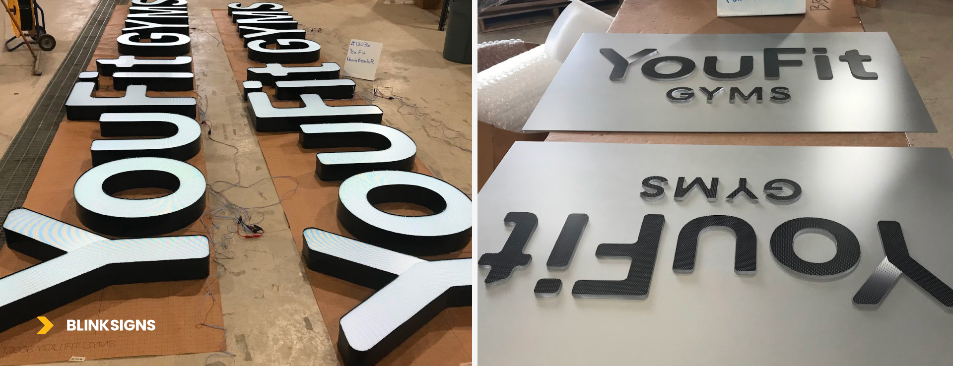 Custom Engineering and Sustainabile production of Youfil Gym Signage