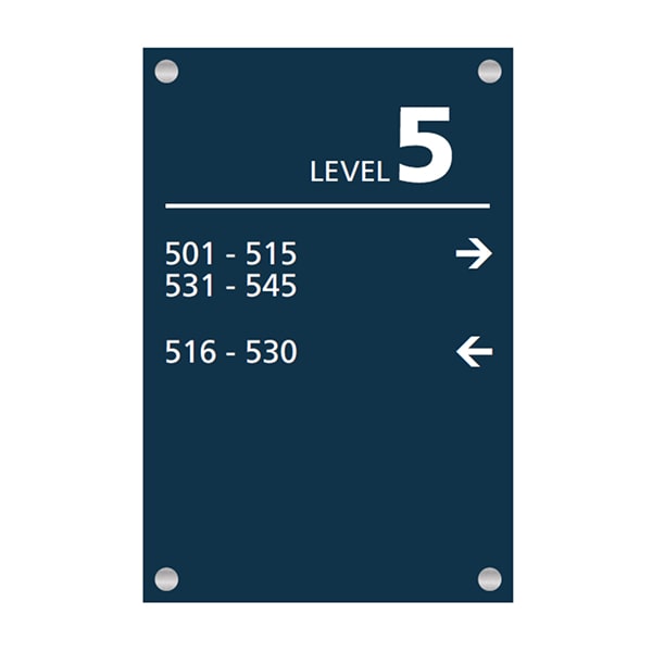 Directional level Five signs