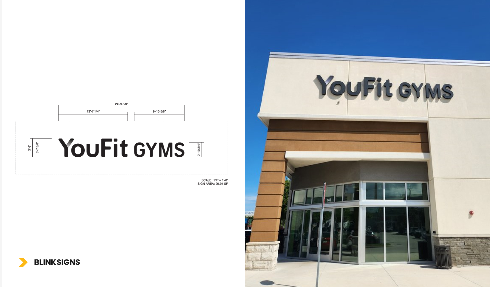 Front-Lit Channel Letters (Sign 1 & Sign 2) for Youfit gym by BlinkSigns