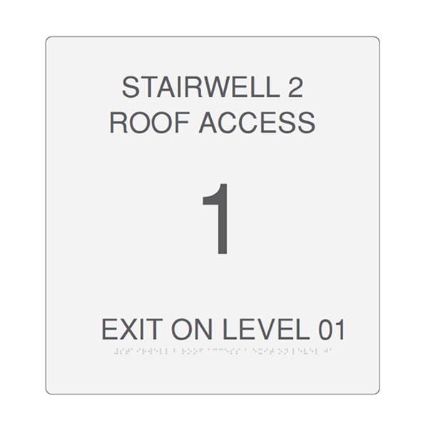 StairWell 2 Roof Access Level 1 Signages