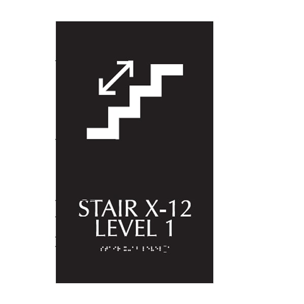 Staircase X-12 level 1 Signage