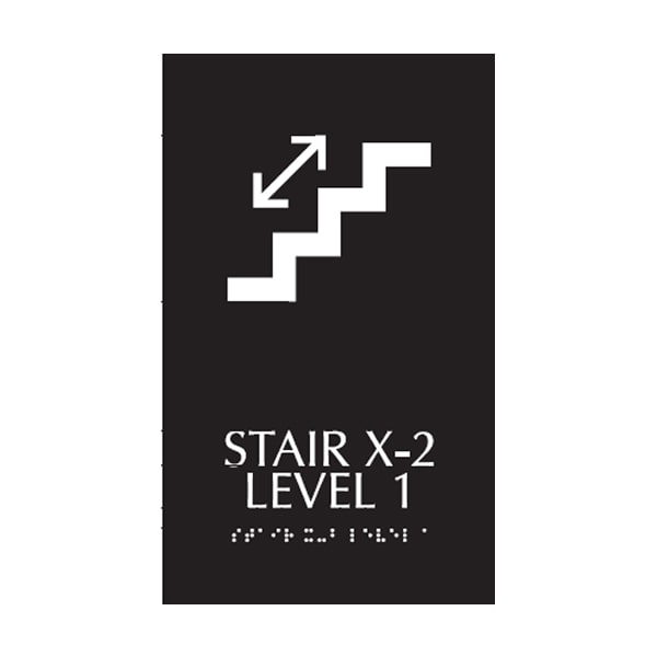 Staircase X-2 level 1 Signage