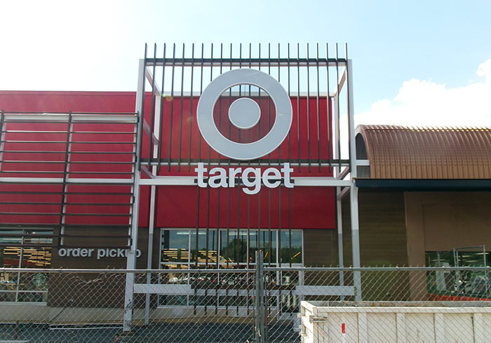 Site survey for Target storefront signage by BlinkSigns