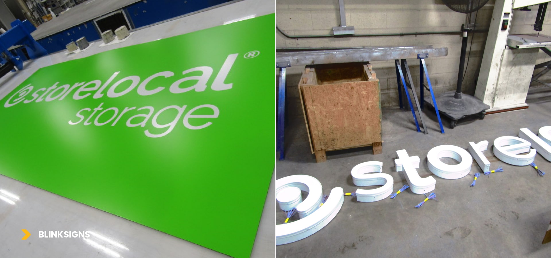 Custom Engineering and Production of Storelocal Storage Signage by BlinkSigns