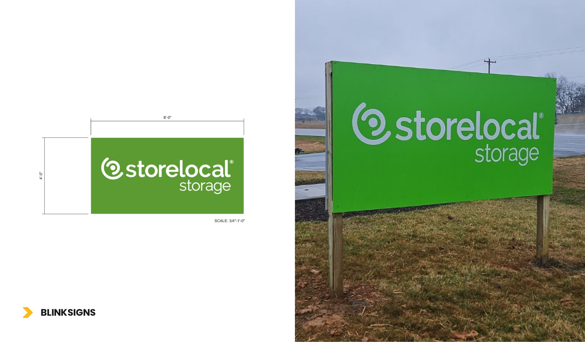 Digitally Printed & Laminated ACM Panel Sign of Storelocal Storage