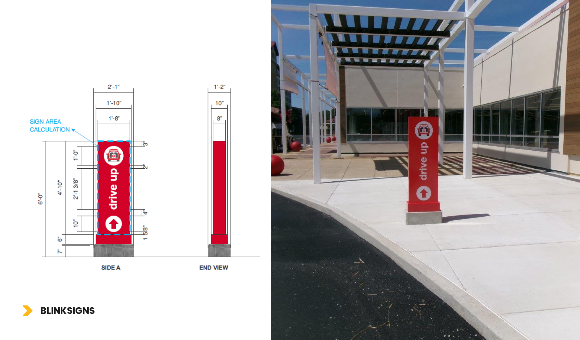 Directional and Wayfinding Signage design and sketch for Target by BlinkSigns