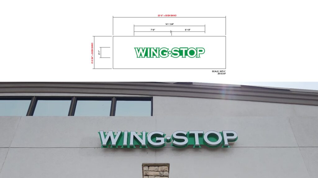 WingStop Franchisee Signage Placement and Size