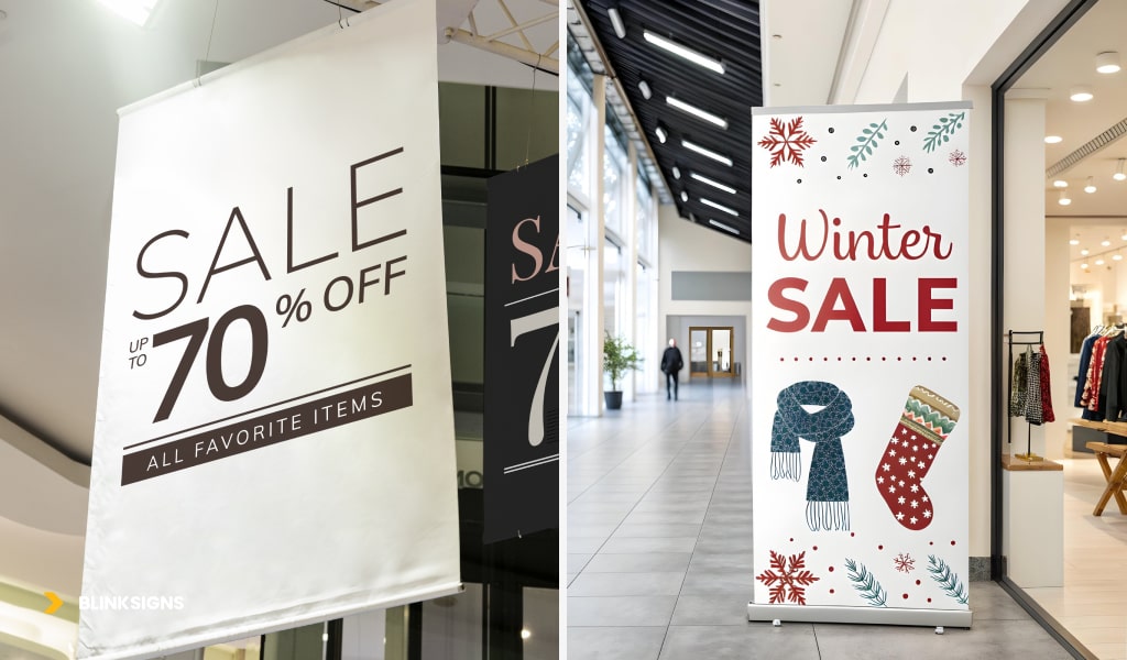 Product Signs - Rollup Banners of Winter sale 