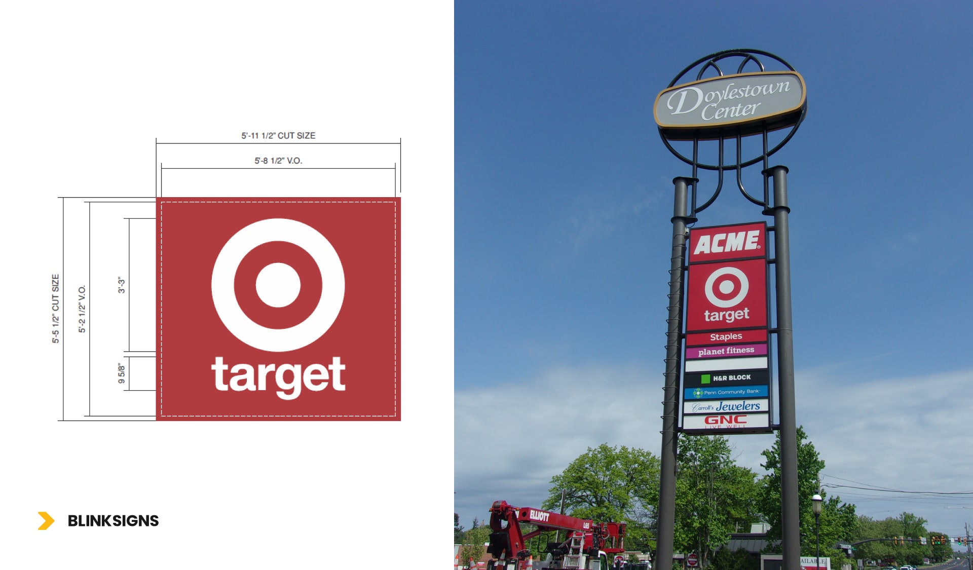 Pylon Signage and Tenant Panels of TARGET Store by BlinkSigns