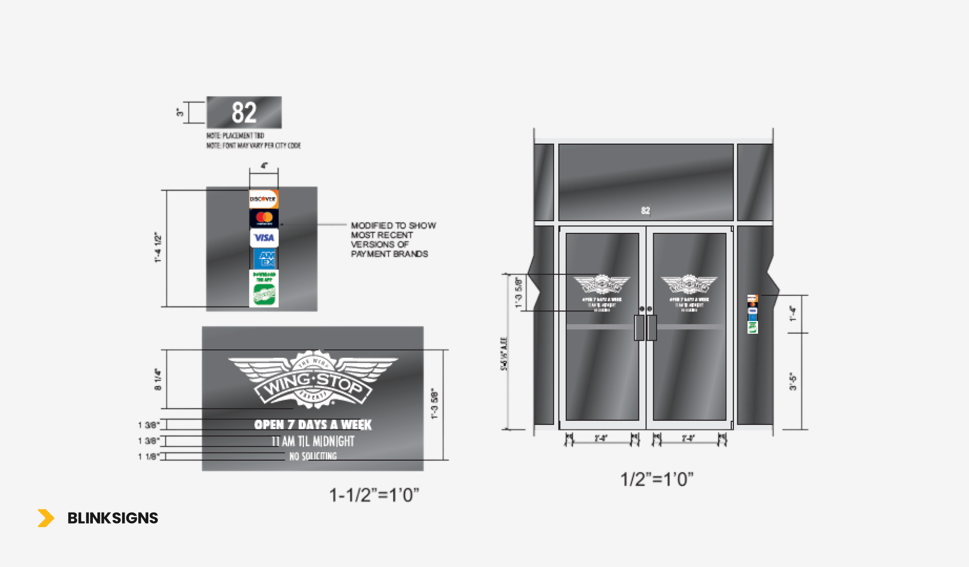 Vinyl Graphics & Address Signage of Wing-Stop