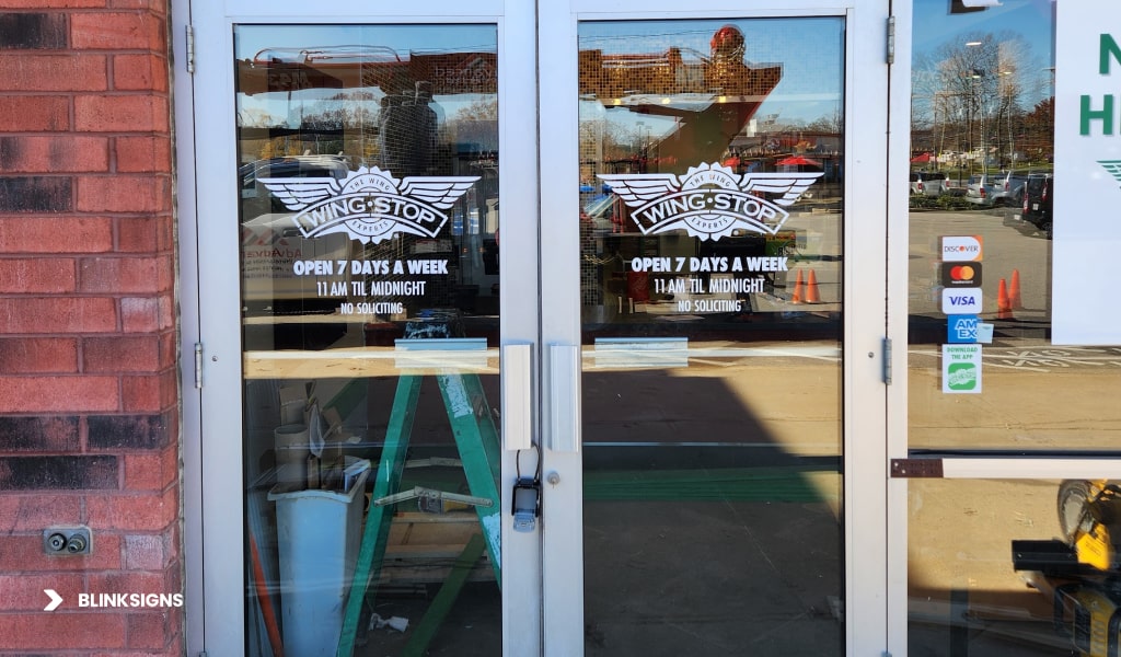 WING-STOP window graphics by BlinkSigns