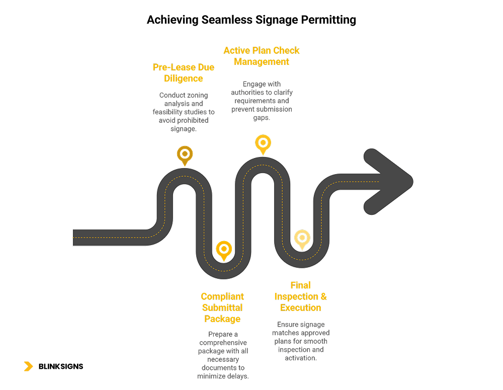 infographic showing signage permitting process in LA