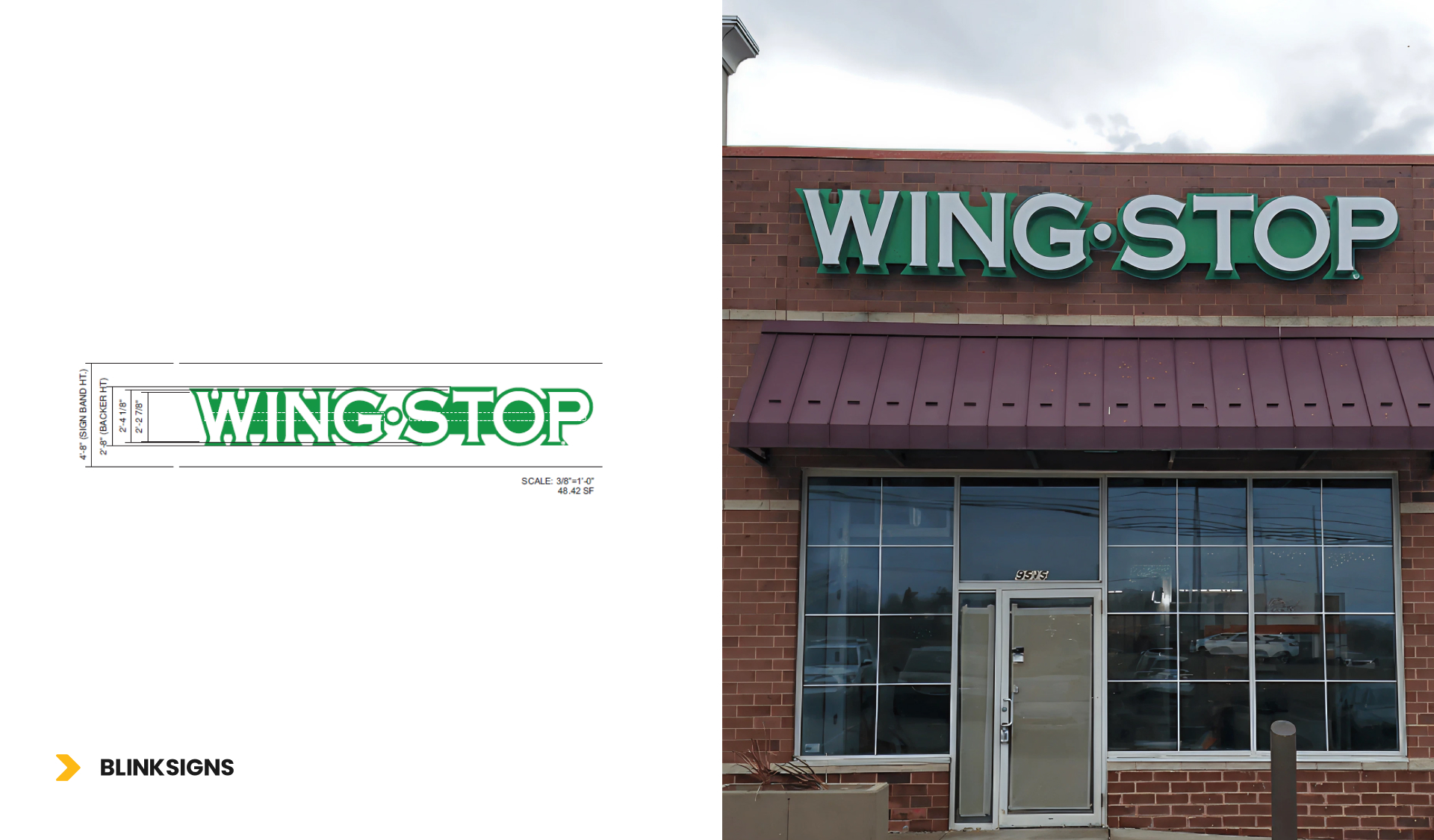 Wingstop logo displayed prominently on the front of the building