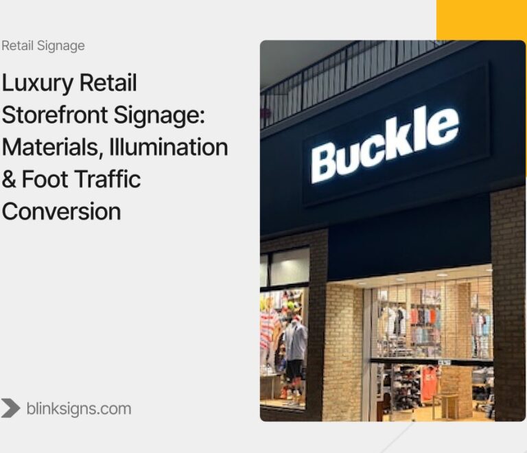 Luxury Retail Storefront Signage: Materials, Illumination & Foot Traffic Conversion