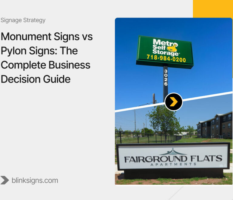 Monument Signs vs Pylon Signs: The Complete Business Decision Guide