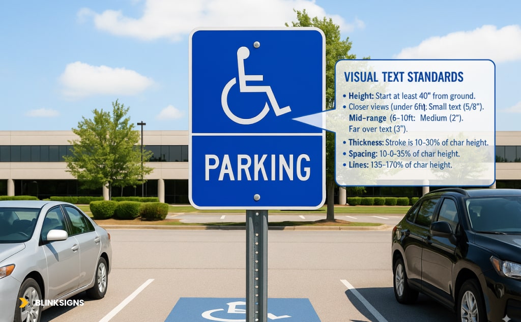 ADA Signage Visual Character Standards for Distance Reading