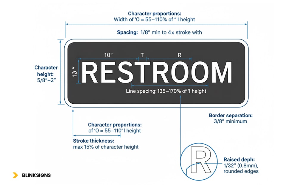 ADA Tactile Signage Measurements