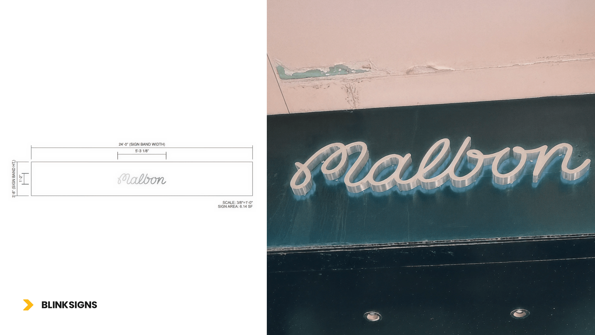Malbon_Channel-letters design and sign