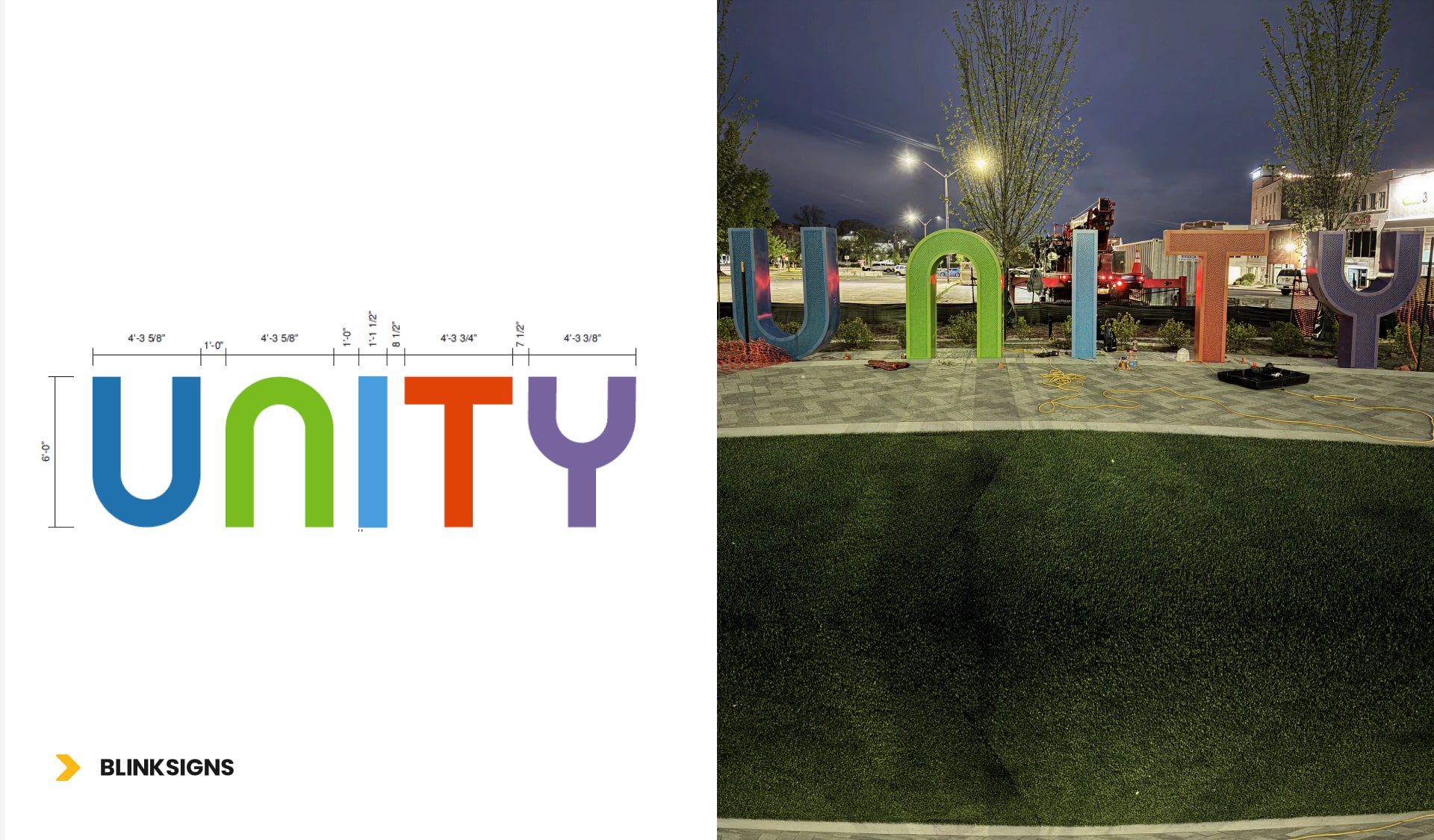UNITY Dimensional Letter Signage and its design by BlinkSigns at Salisbury, MD