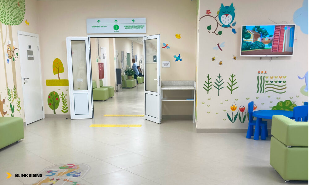 environmental graphics in a hospital