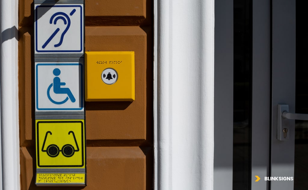 Wayfinding Color Psychology: How Design Choices Influence Navigation 4 ADA Signage color contrast and text.
