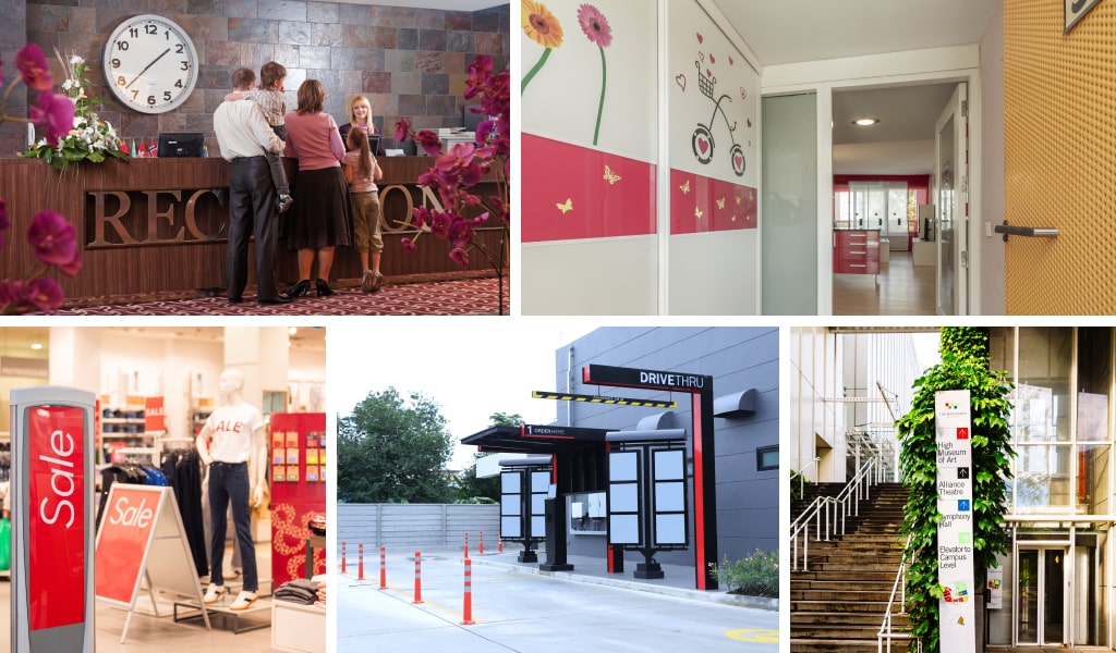 Wayfinding Color Psychology: How Design Choices Influence Navigation 5 Industry Specific Wayfinding Colored signage and graphics