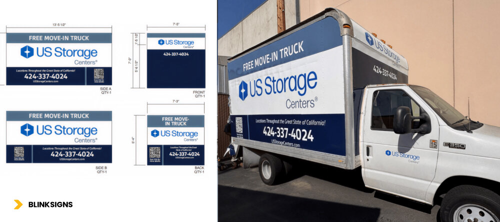 Fleet Branding Strategy: How to Maintain Consistency Across Multiple Vehicles 3 fleet guideline showing a van side with annotated logo sizes, margins, and minimum text heights.