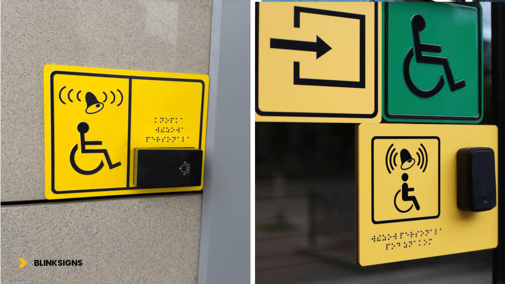 World Braille Day 2026: People Behind the Signs 5 ADA braille signage collage with audio speaking signs