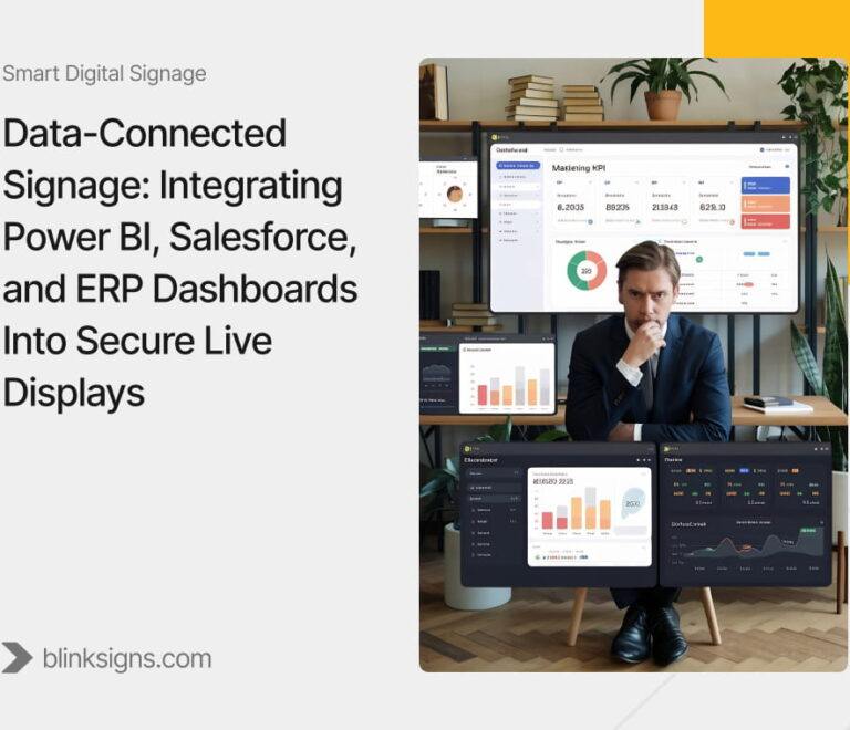 Data-Connected Signage: Integrating Power BI, Salesforce, and ERP Dashboards Into Live Displays